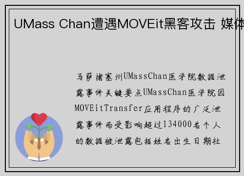 UMass Chan遭遇MOVEit黑客攻击 媒体